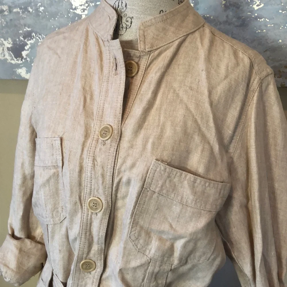 Sundance Cream Utility Jacket Sz L like new - Picture 6 of 9